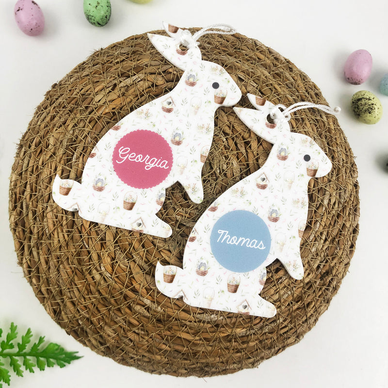 Patterned Easter Bunny Name Tags