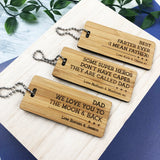 Personalised Stars Rectangle Bamboo Keyring