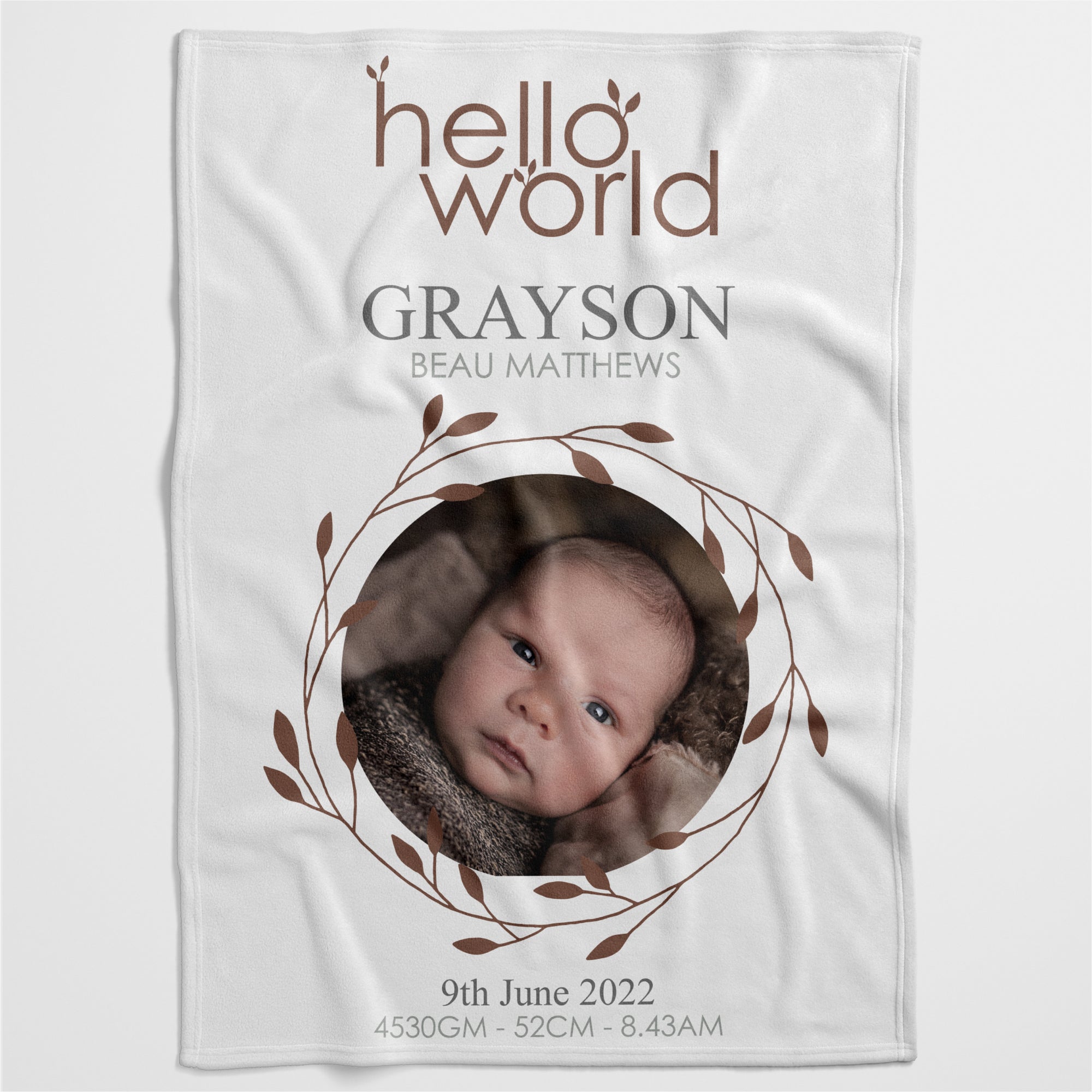 Hello World Personalised Photo Blanket