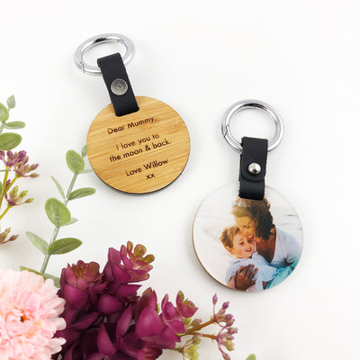 Double Sided Personalised Round Photo Keyring