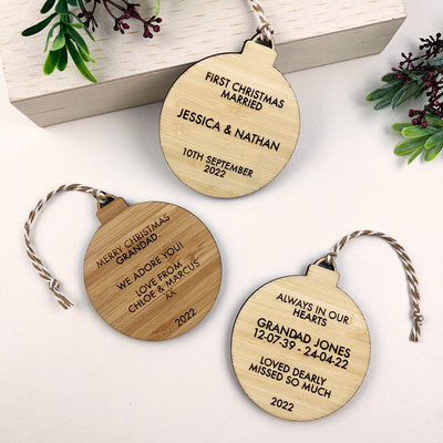 Keepsake Double Sided Bamboo Photo Ornaments