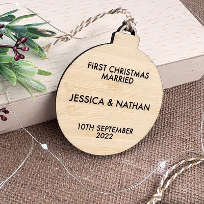 Keepsake Double Sided Bamboo Photo Ornaments