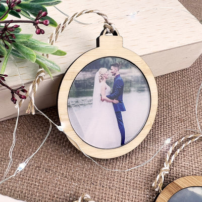 Keepsake Double Sided Bamboo Photo Ornaments