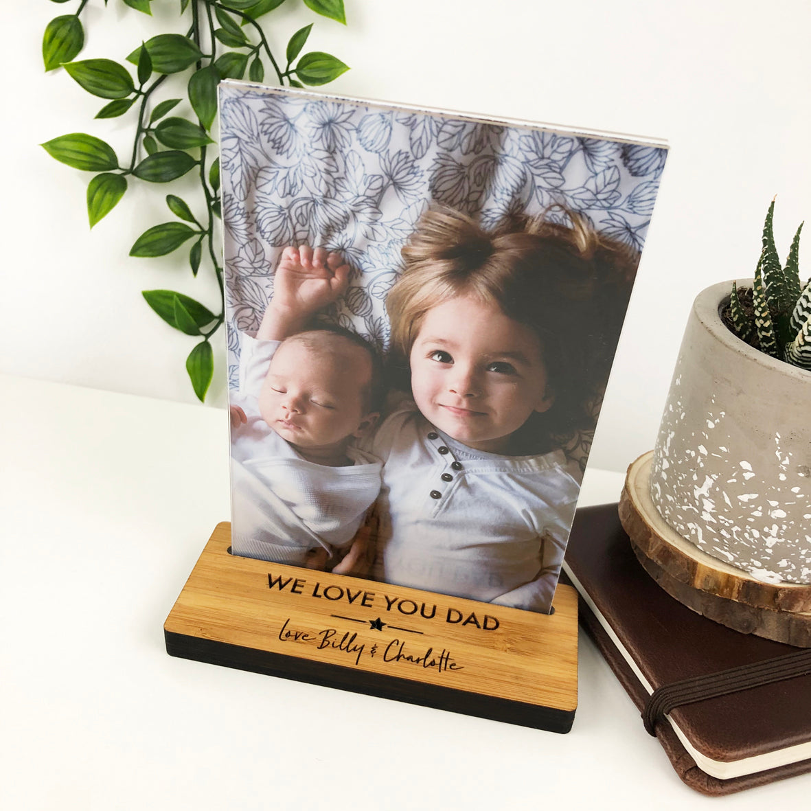 Personalised Star Bamboo Photo Stand
