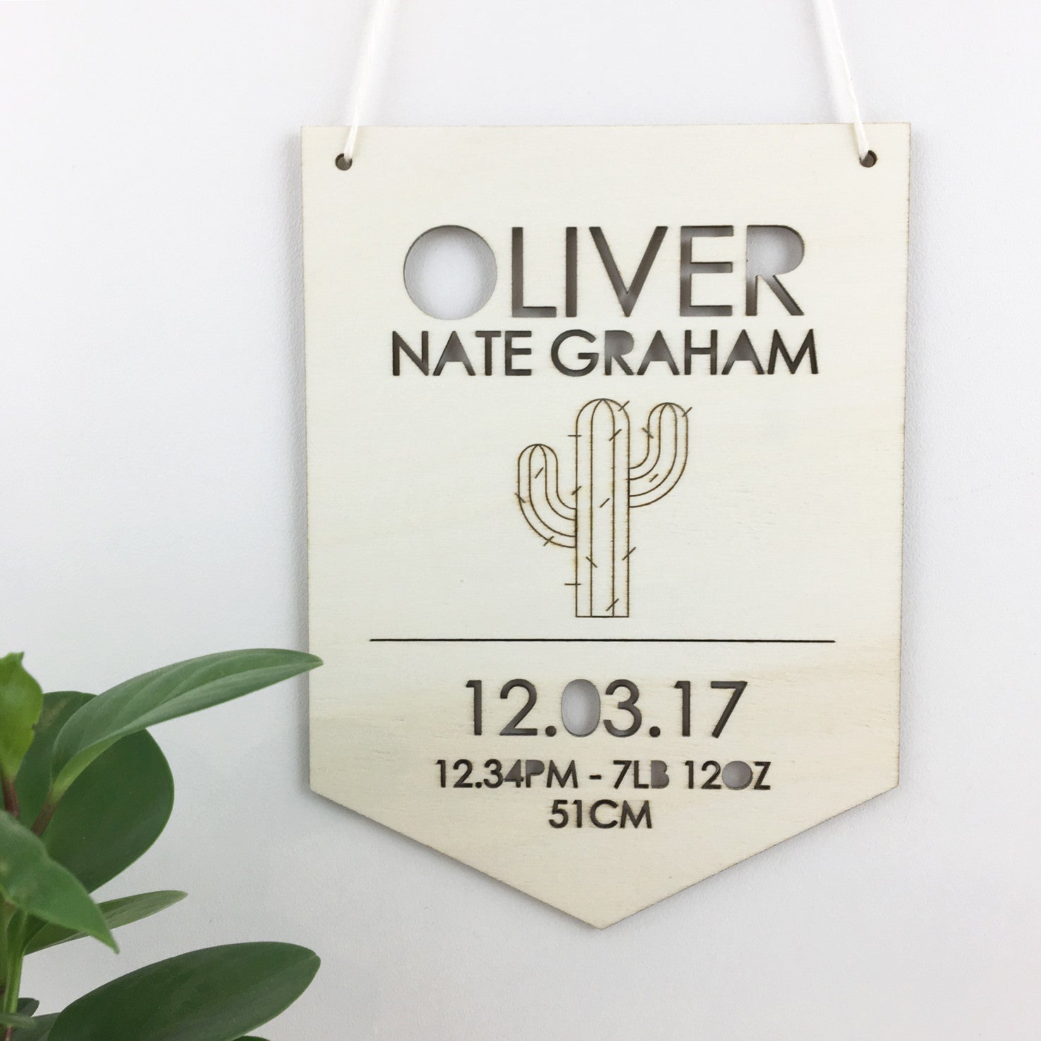 Cactus Birth Chart Wall Hanging