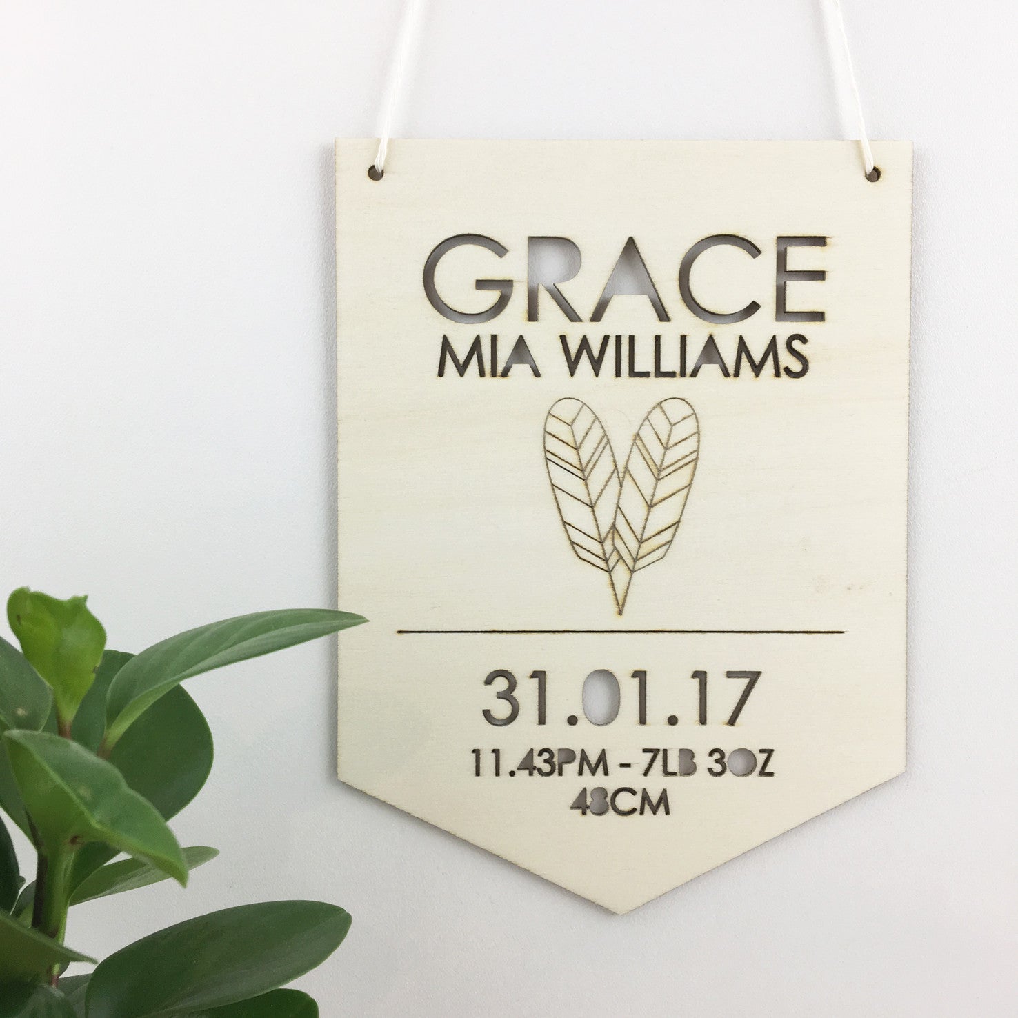 Feathers Birth Chart Wall Hanging