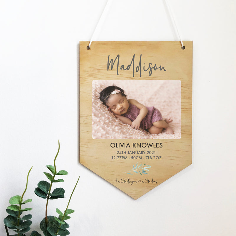 New Baby Printed Wall Plaque