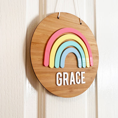 Pastel 3D Rainbow Name Plaque