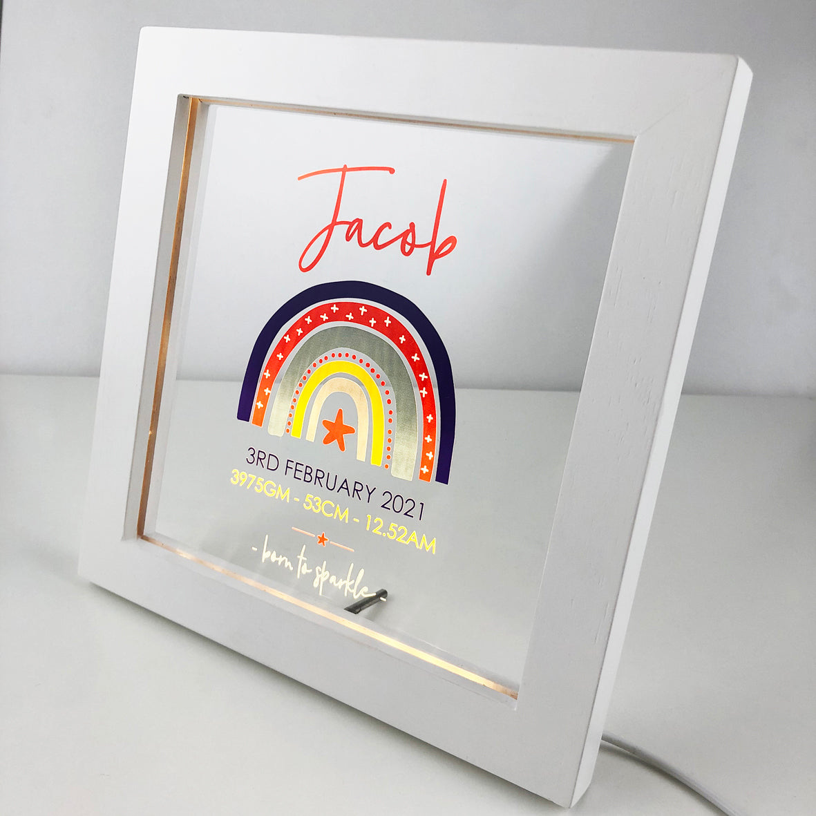 Rainbow Girls Personalised Light Frame