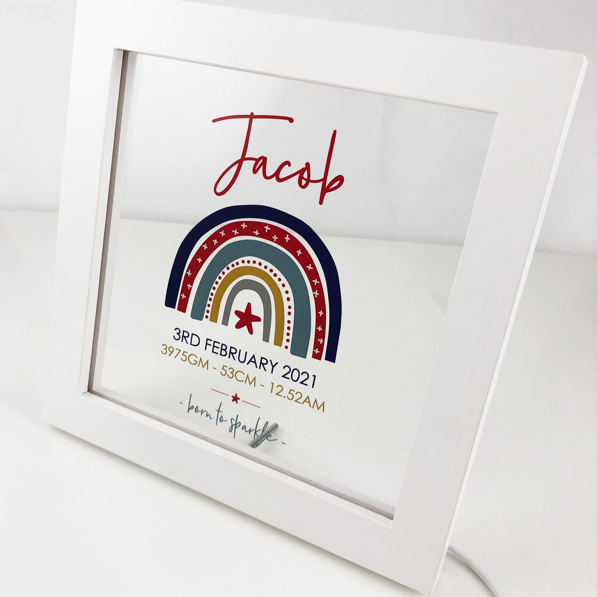 Rainbow Girls Personalised Light Frame