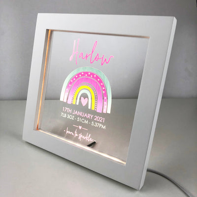 Rainbow Girls Personalised Light Frame