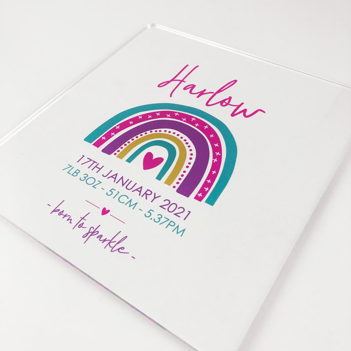 Rainbow Girls Personalised Light Frame