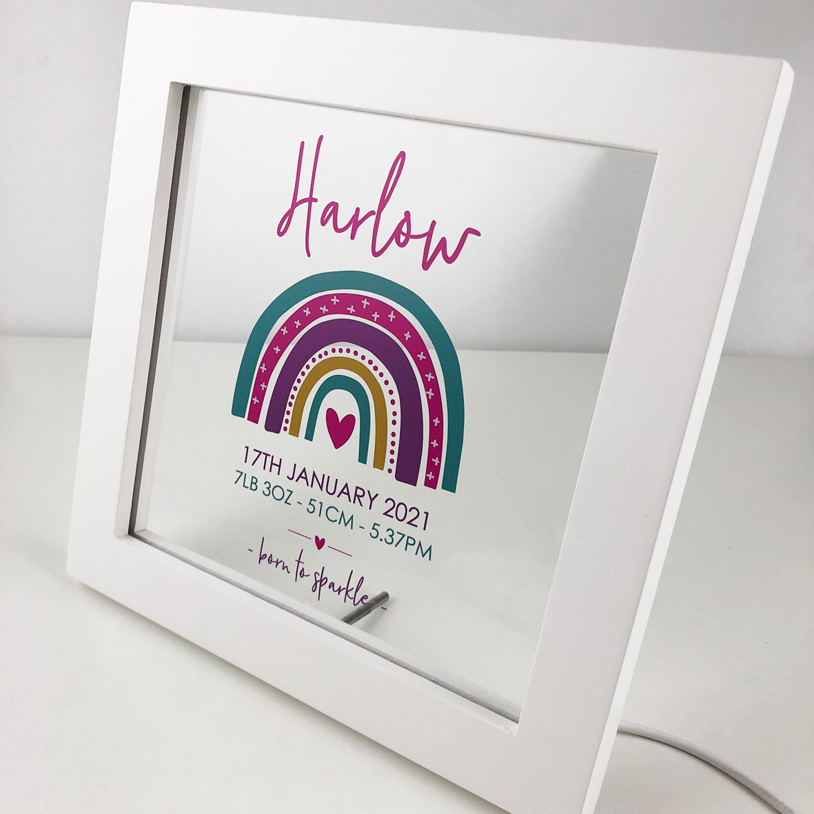 Rainbow Girls Personalised Light Frame