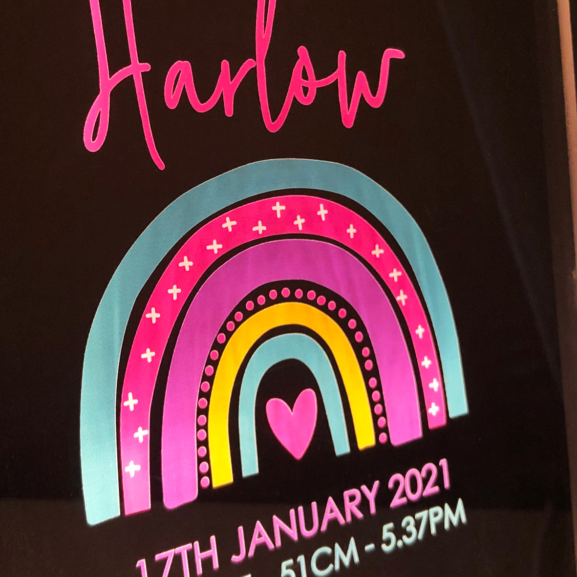 Rainbow Girls Personalised Light Frame