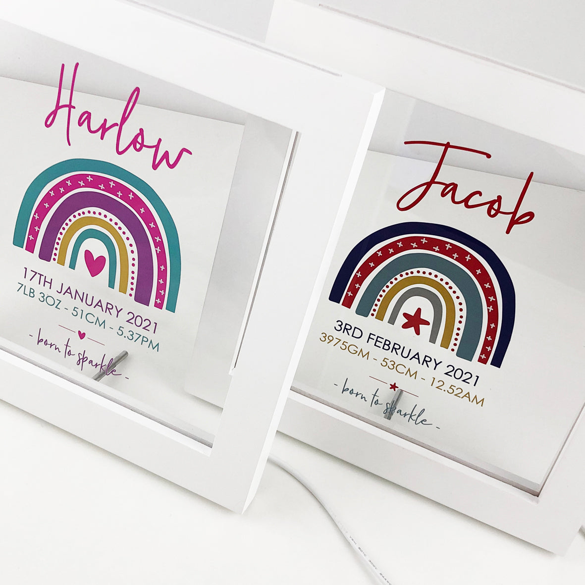 Rainbow Girls Personalised Light Frame
