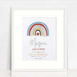 Mirror (Silver) Boys Rainbow 3D Personalised Birth Print