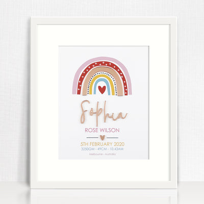 Mirror (Rose Gold) Girls Rainbow Birth Print