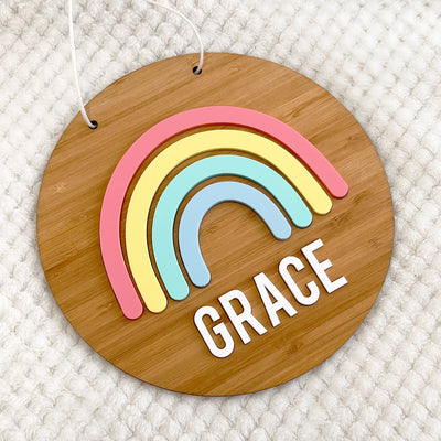 Pastel 3D Rainbow Name Plaque