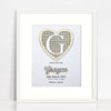 Bamboo (2 colour options) Heart Rattan Birth Print