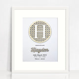 Bamboo (2 colour options) Round Rattan 3D Personalised Birth Print