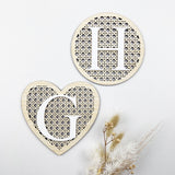 Bamboo (2 colour options) Round Rattan 3D Personalised Birth Print