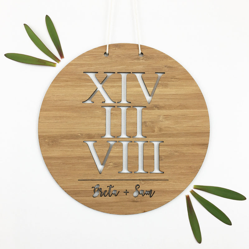 Roman Numerals Lovers Wall Hanging