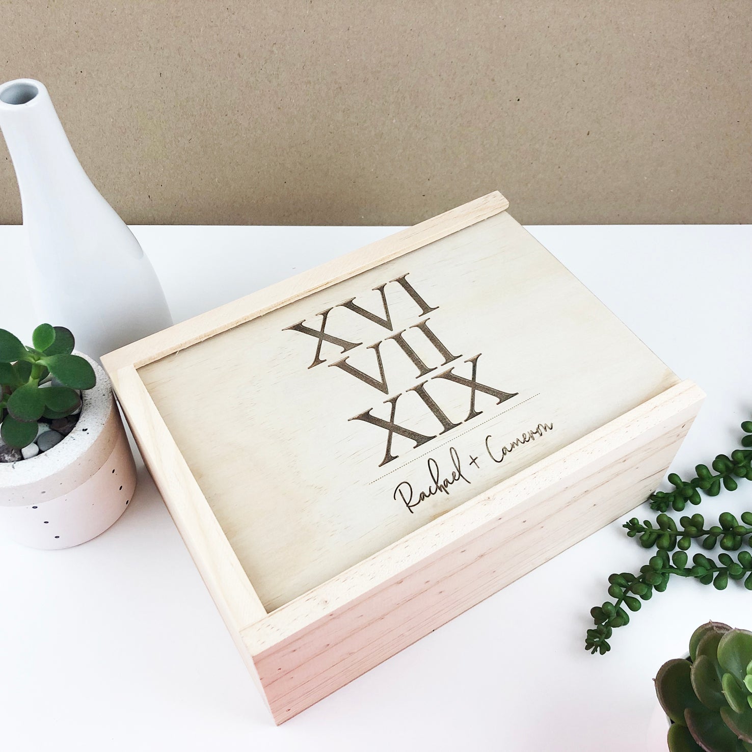 Roman Numerals Keepsake Box