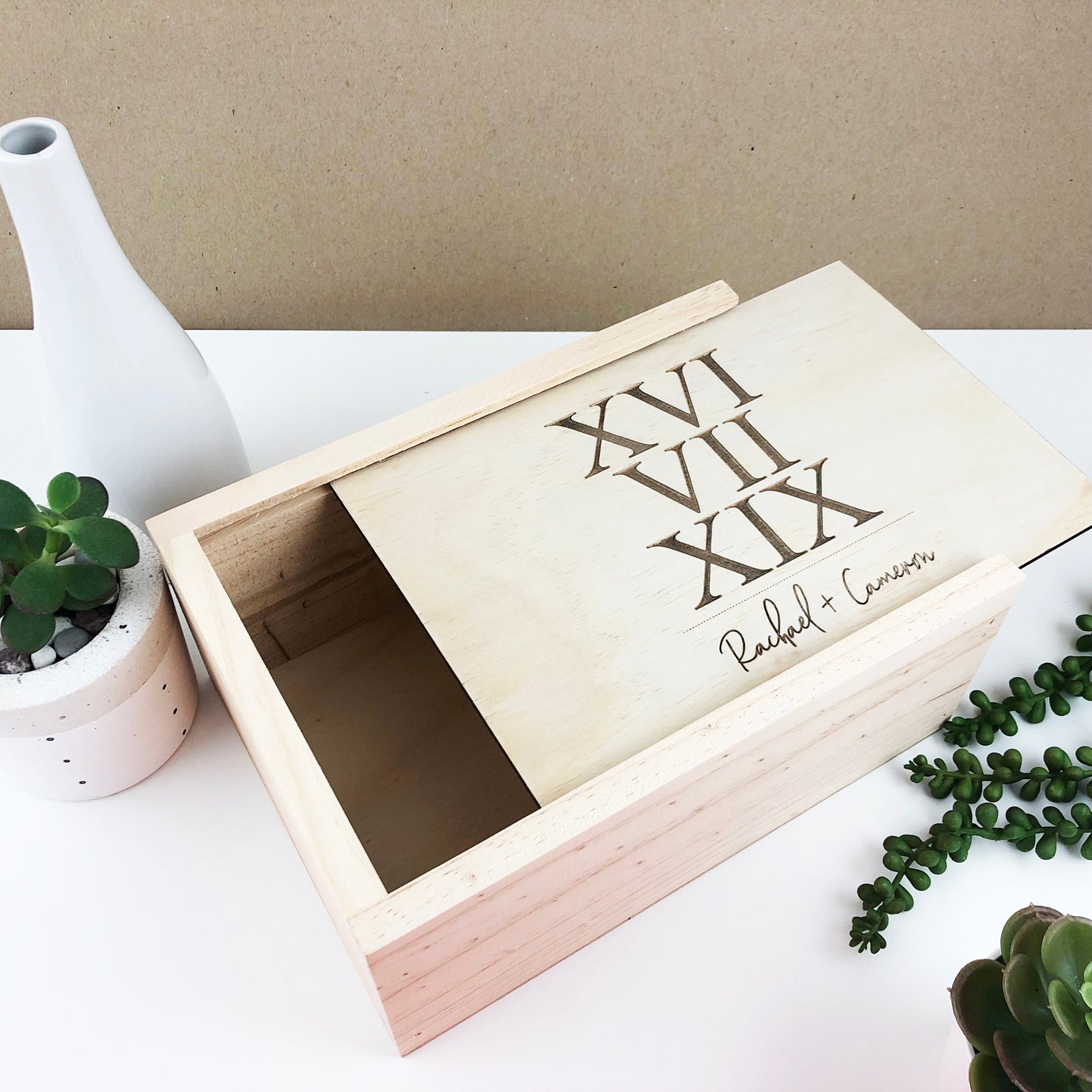Roman Numerals Keepsake Box