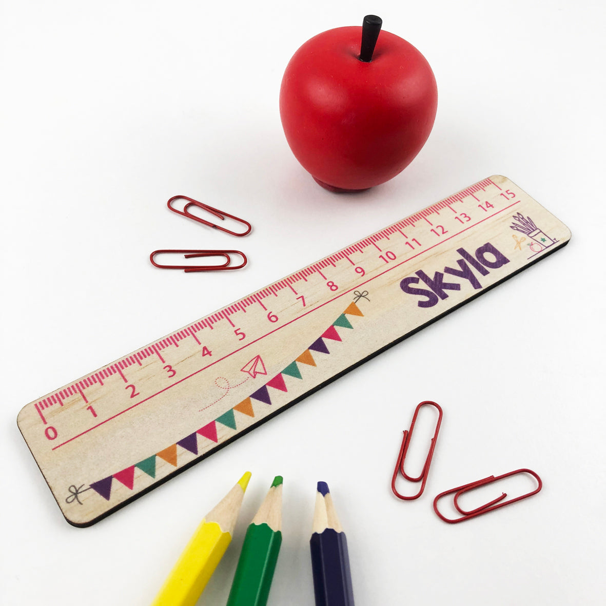 Personalised Bunting Ruler - Girls
