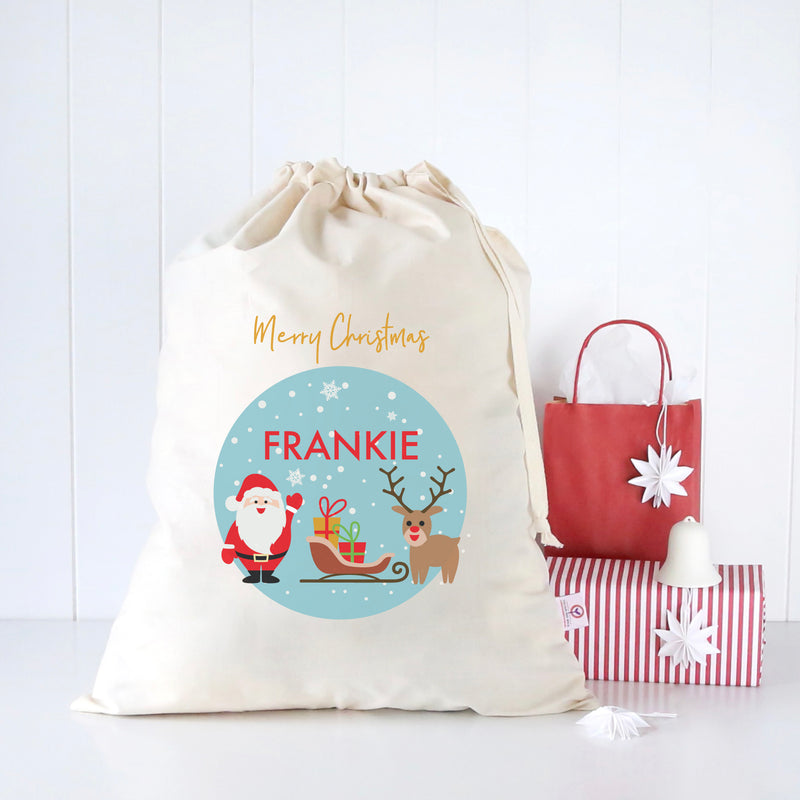 Santa In Snow Santa Sack