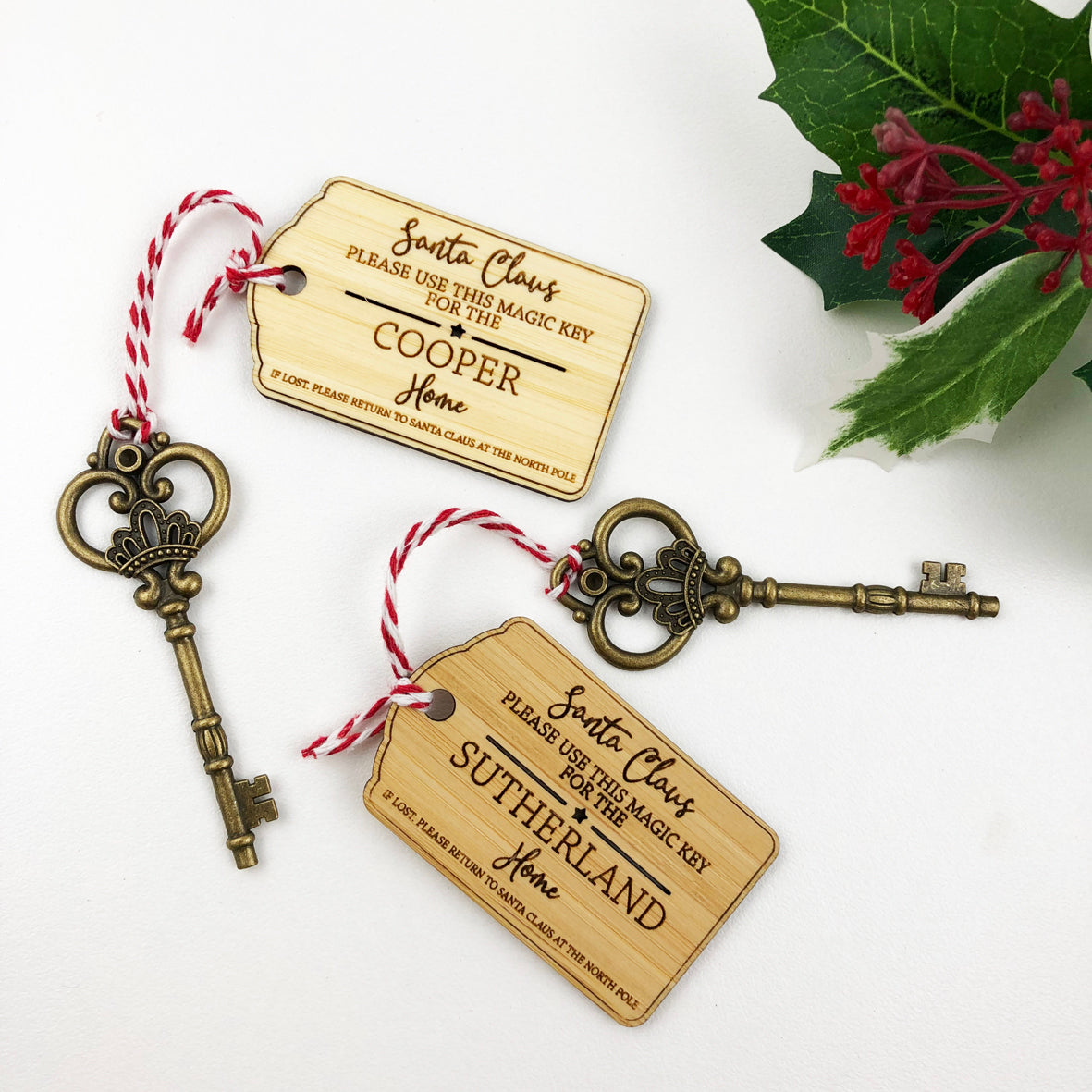 Bamboo Christmas Magic Key Ring and Key - Colour and Spice Pty Ltd
