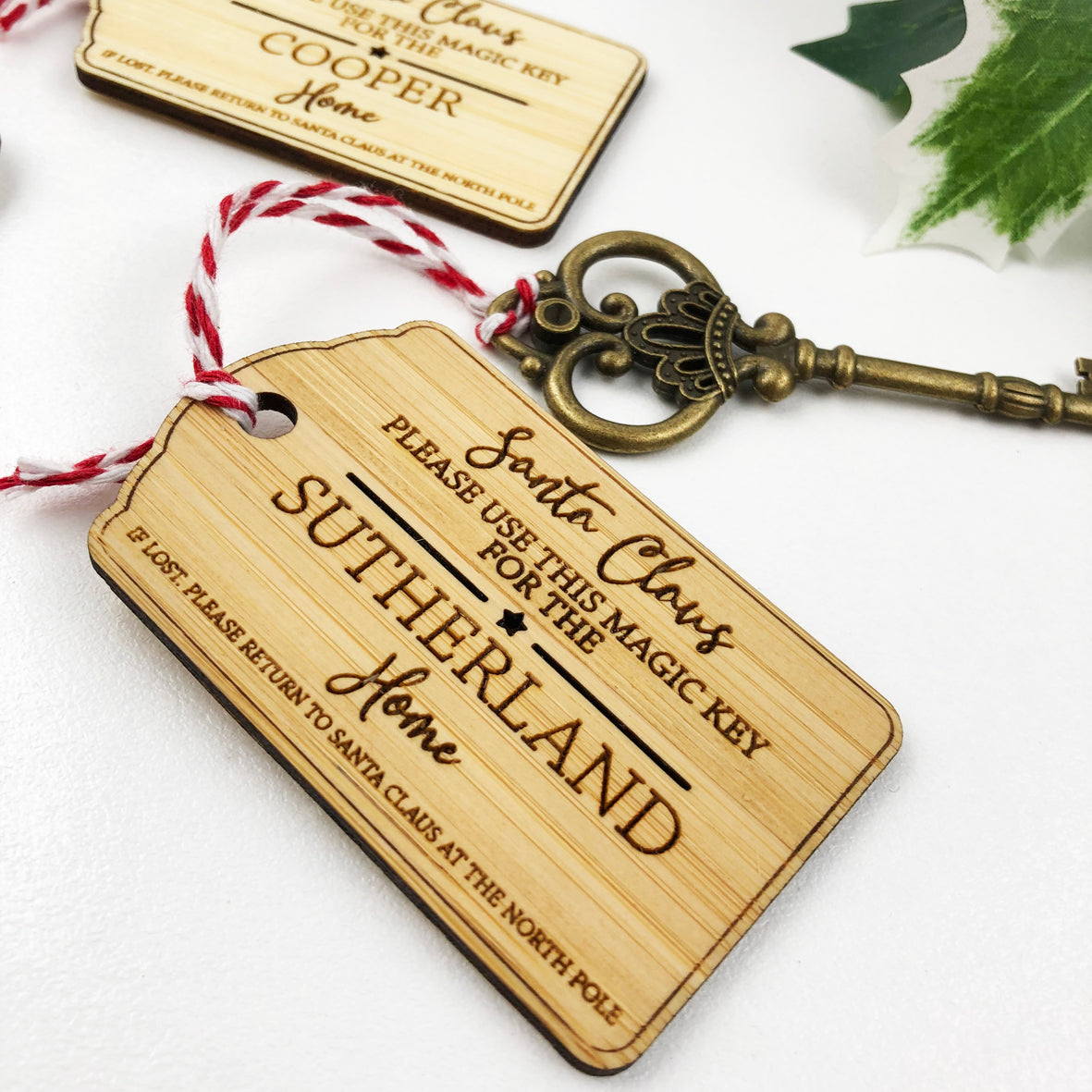 Santa's Magic Key - Oak Wood Engraved for the Kids on Christmas Eve - Love  by Laser