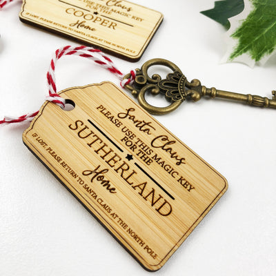 Bamboo Christmas Magic Key Ring and Key