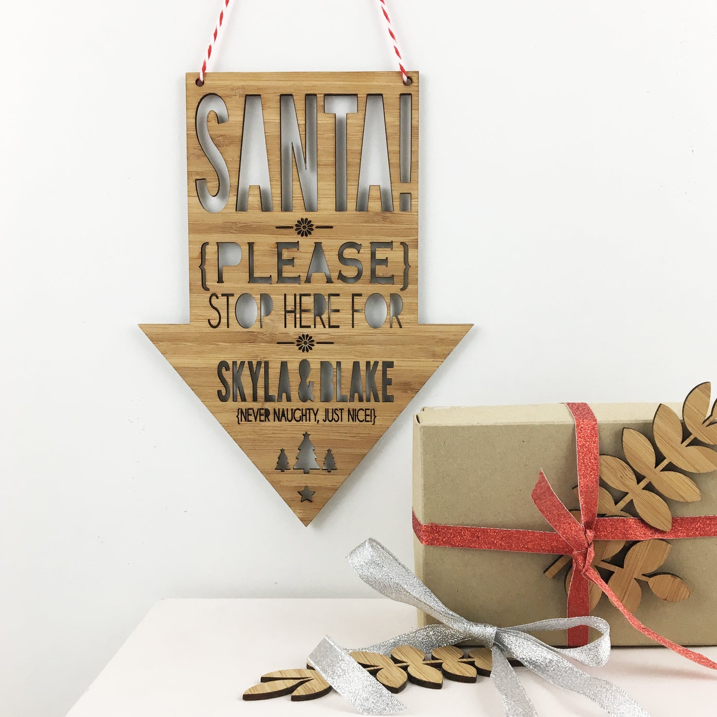 Santa Please Stop Here Wall Hanging