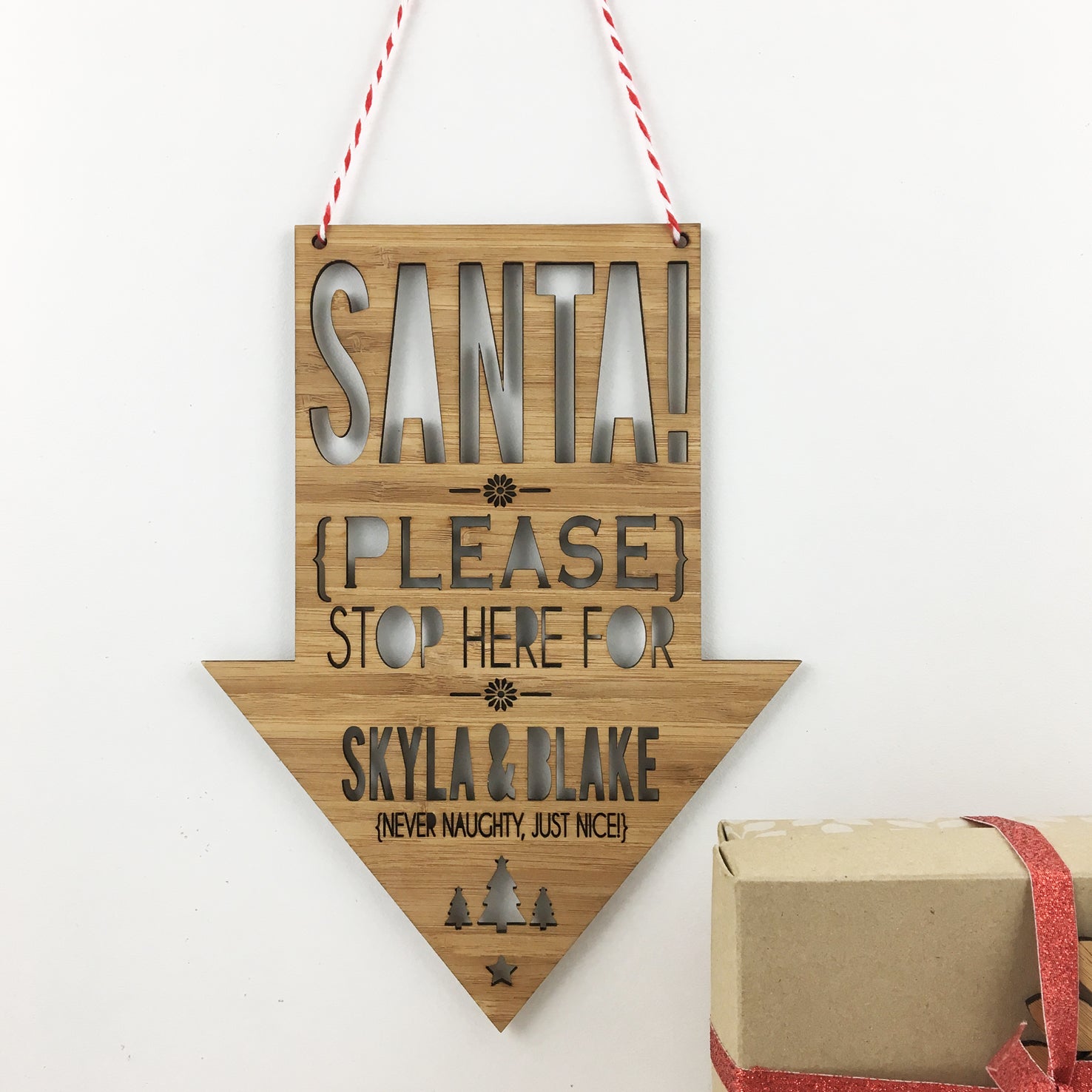 Santa Please Stop Here Wall Hanging