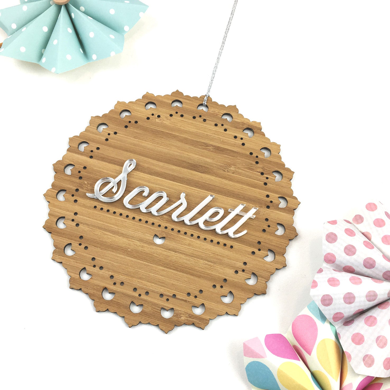 Girls' Scalloped Mirror Wall Hanging