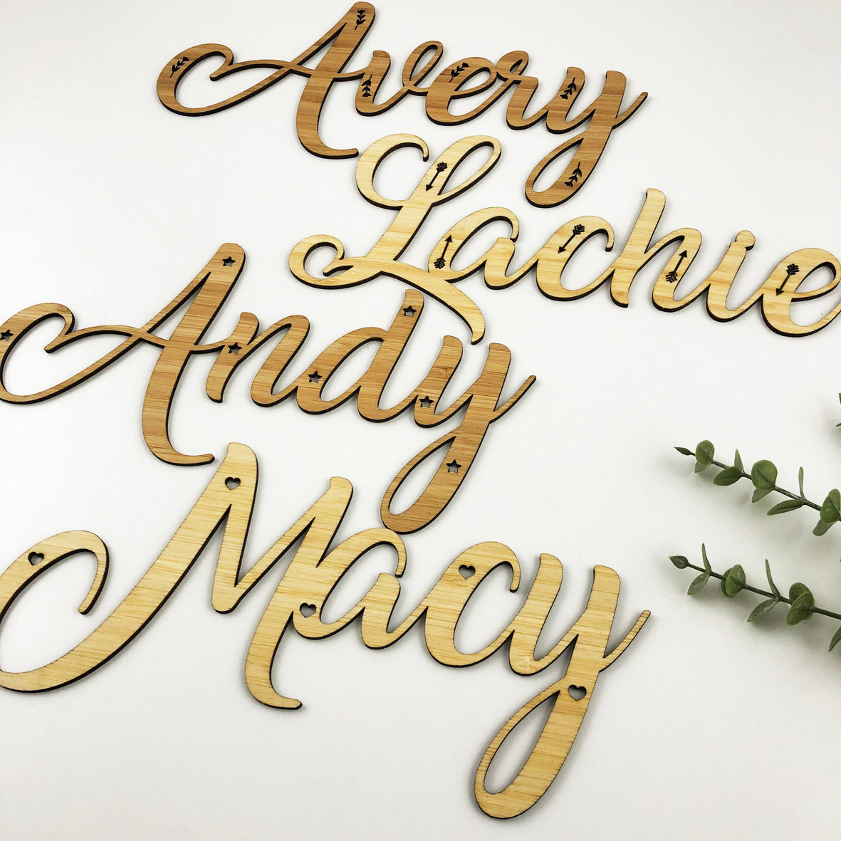 Cursive Name Plaque (with cut outs)