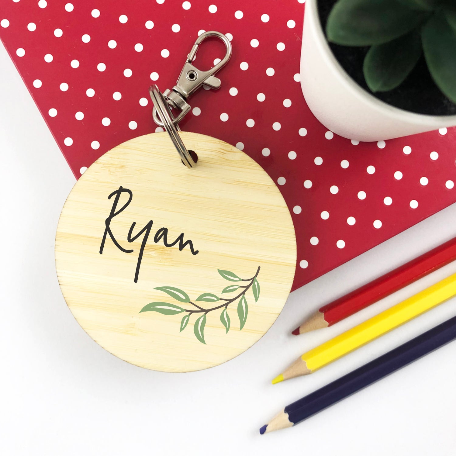 Simple Vine Personalised Bag Tag