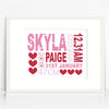 Skyla Text Birth Print
