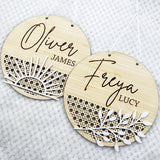 Leaves Rattan Name Plaque