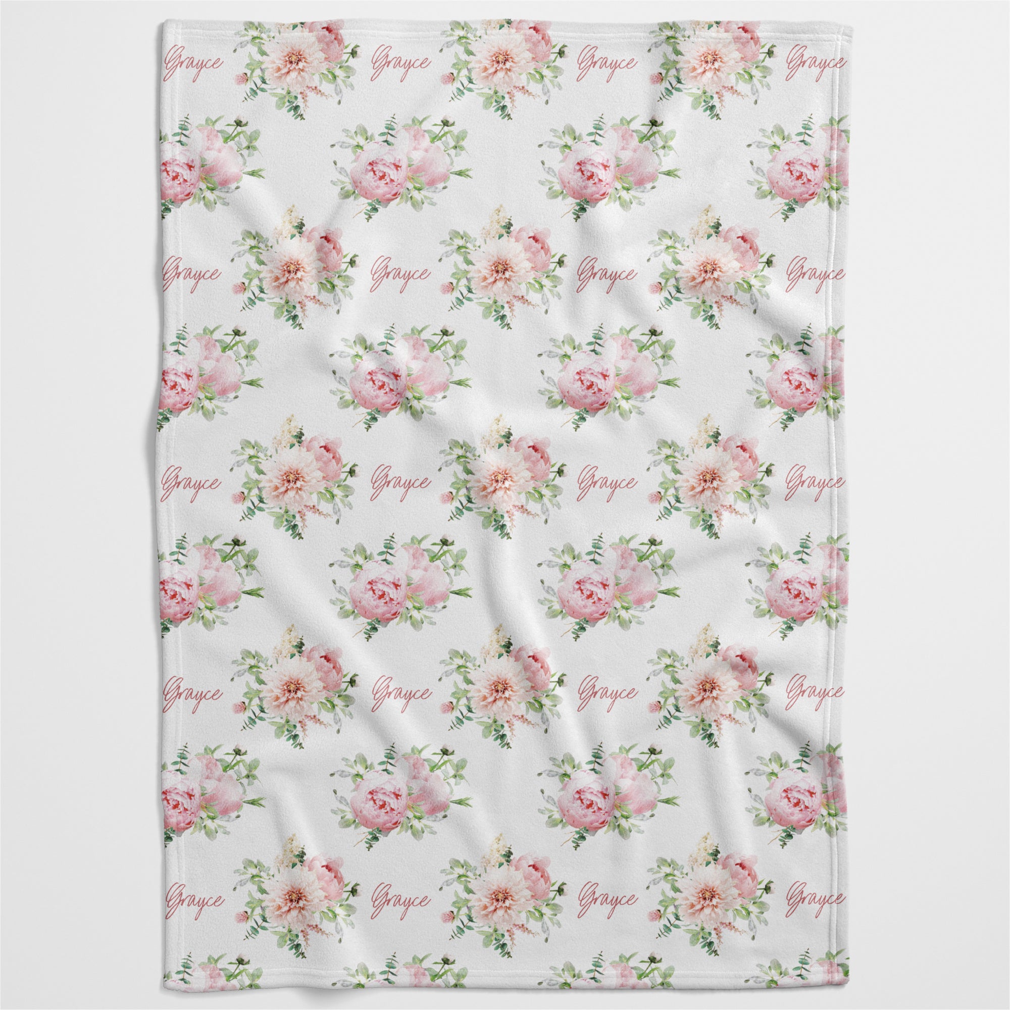 Sweet Peonies Personalised Blanket