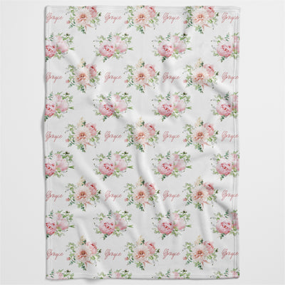 Sweet Peonies Personalised Blanket