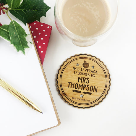 Personalised Bamboo Beverage Coaster