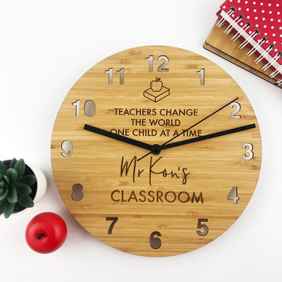 Teacher Apple Personalised Wall Clock
