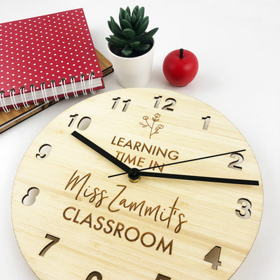 Teacher Flower Personalised Wall Clock