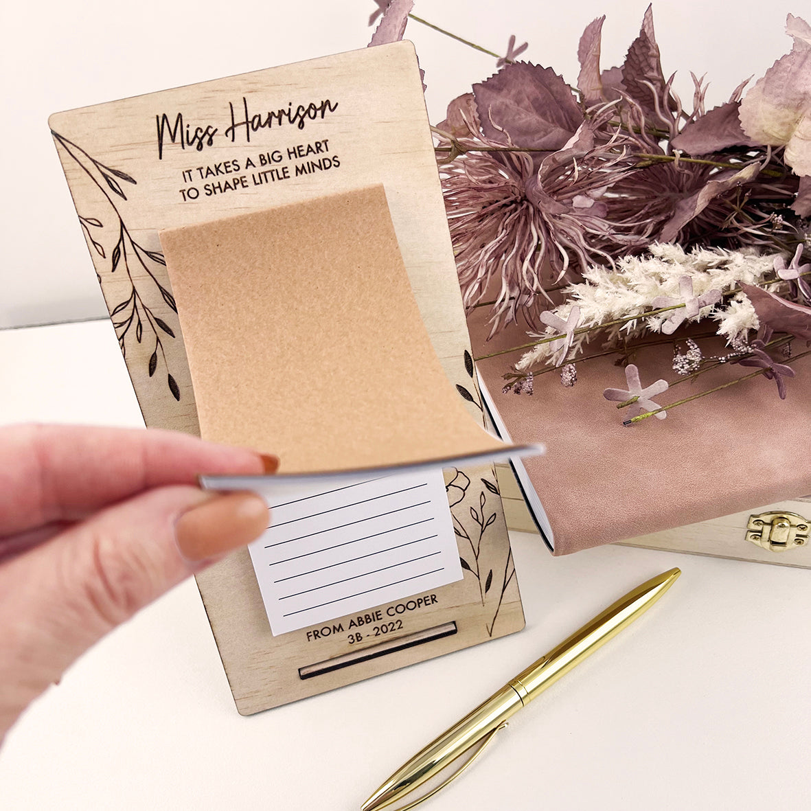 Personalised Teacher Notepad Stand - Colour and Spice Pty Ltd