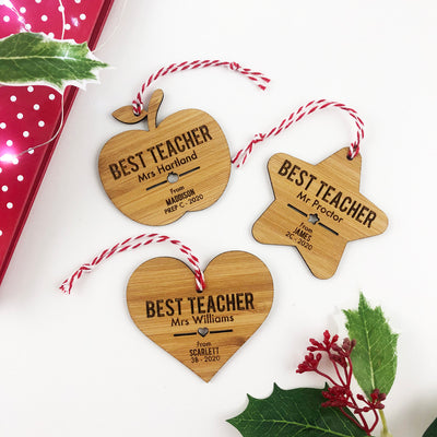 Best Teacher Bamboo Ornaments (3 Designs)