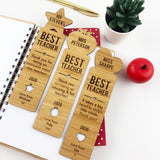 Best Teacher Bamboo Bookmark (3 designs available)