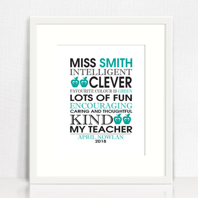 My Teacher Print (various colours)