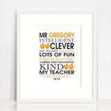 My Teacher Print - Orange